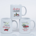 Tazas estándar de 11 oz/320 ml con tazas de regalo de calcomanías de Navidad